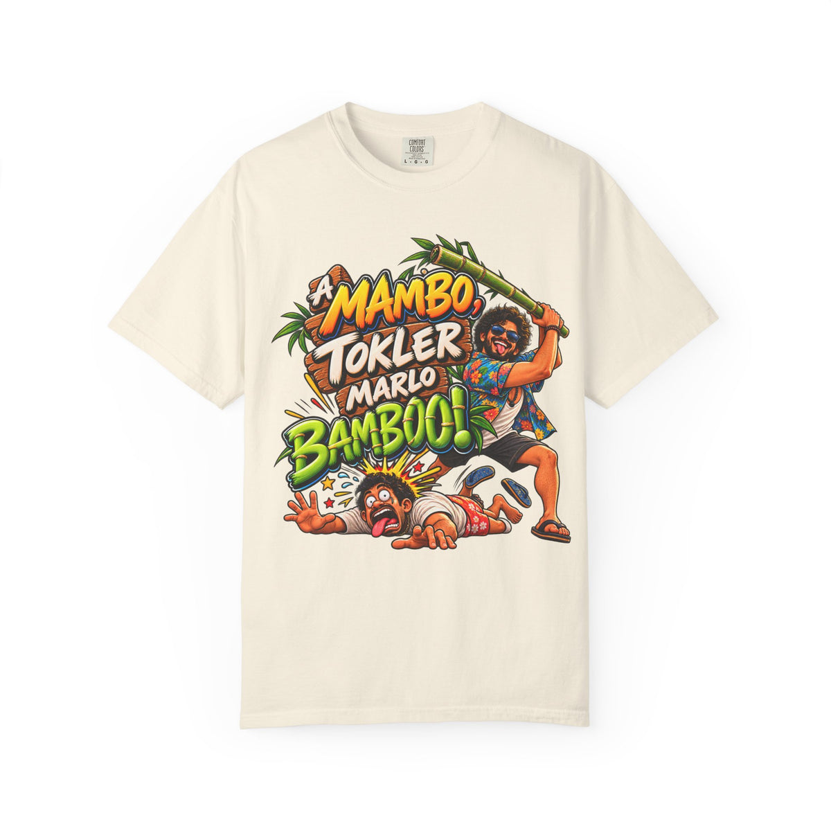 Additional view of A Mambo, Tokler Marlo Bamboo! Goan Heritage Garment-Dyed T-Shirt (2)