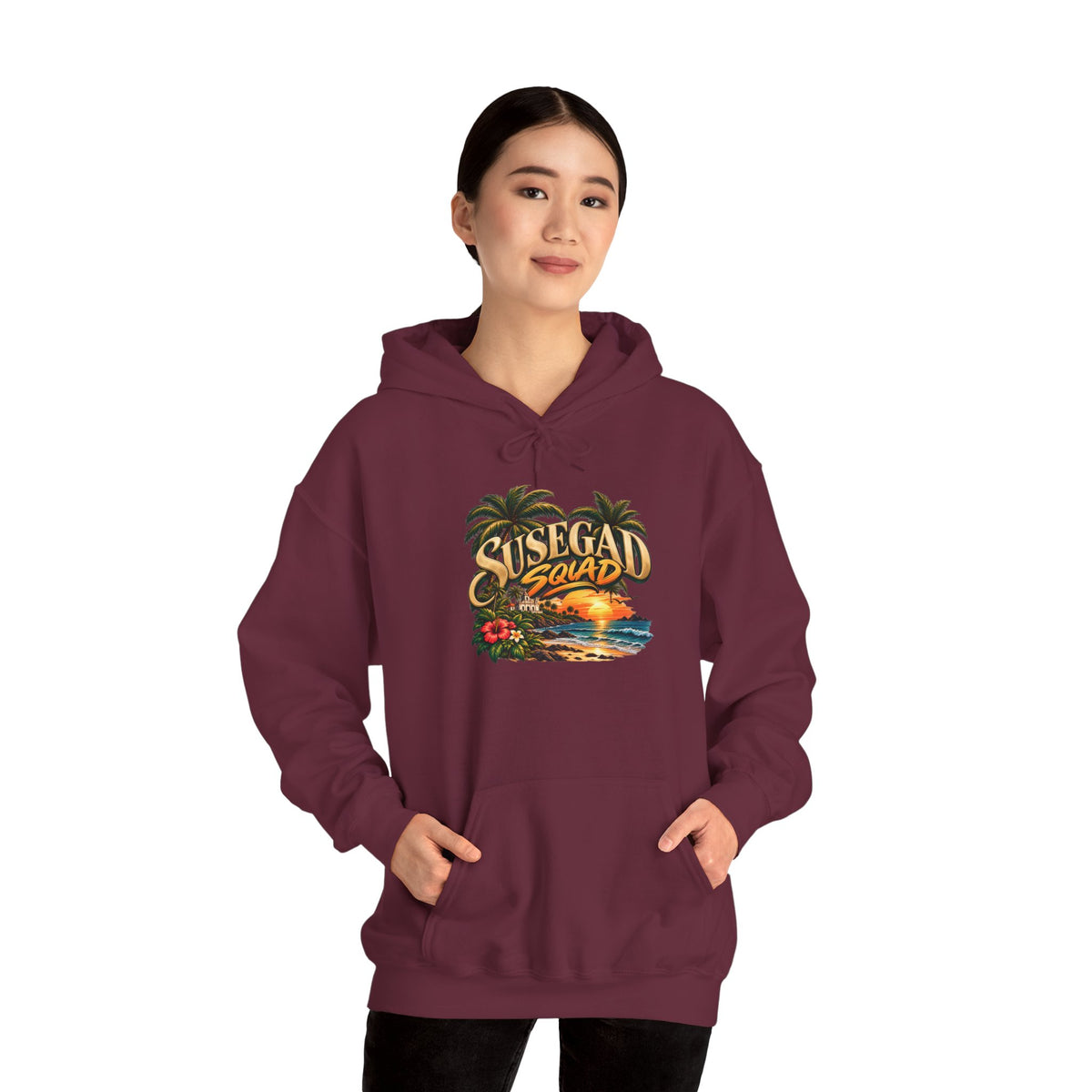 Susegad Squad Hoodie | Tropical Goan Sunset Graphic