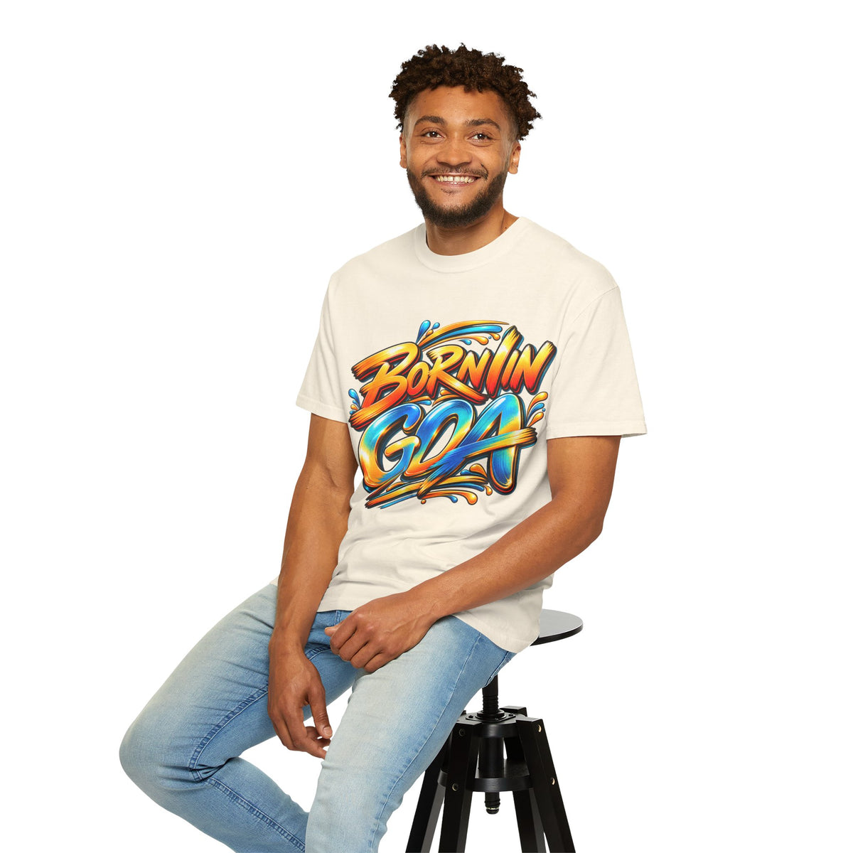 Born in Goa Graphic Tee | Garment-Dyed Cotton T-Shirt