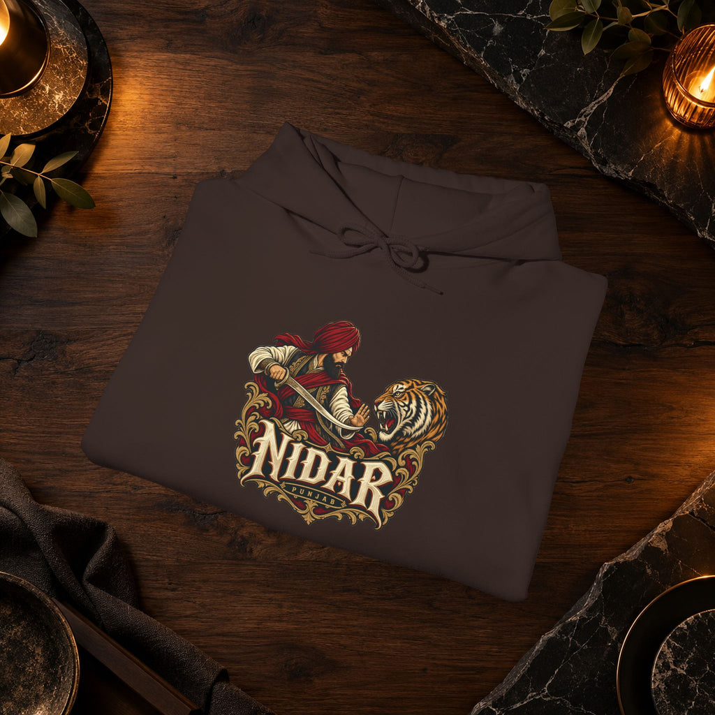 NIDAR Tiger and Bear Graphic Hoodie