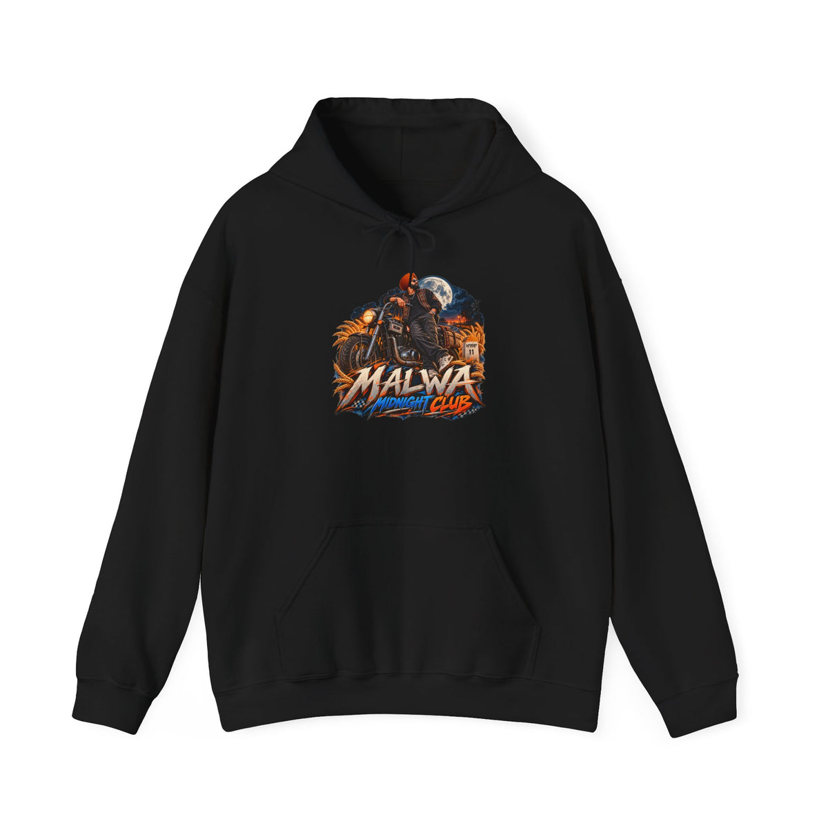 Additional view of Malwa Motorcycle Graphic Hoodie — Punjabi Biker Streetwear (3)