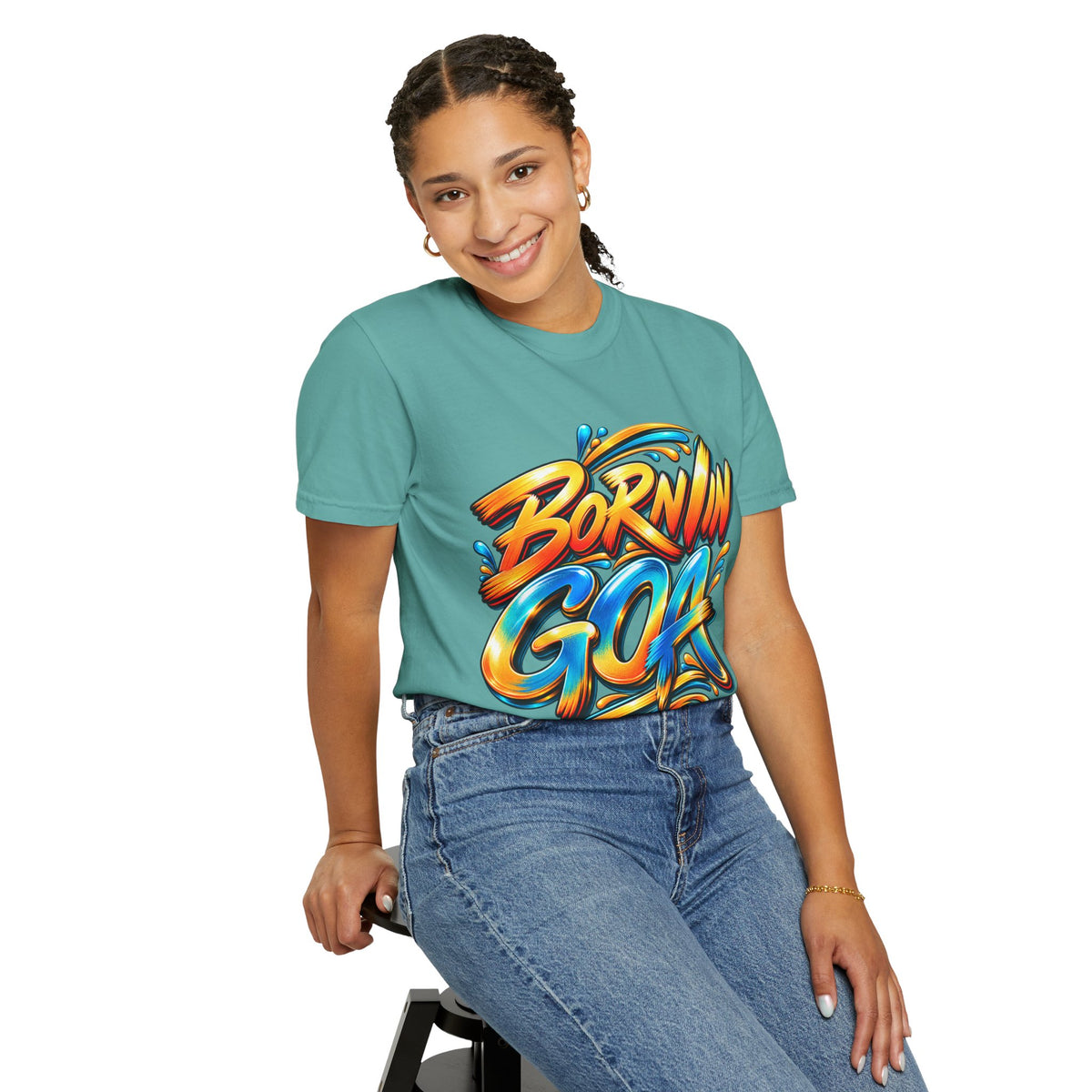 Born in Goa Graphic Tee | Garment-Dyed Cotton T-Shirt