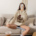 Nidar Courage Does Not Bow Warrior Tiger Crewneck Sweatshirt