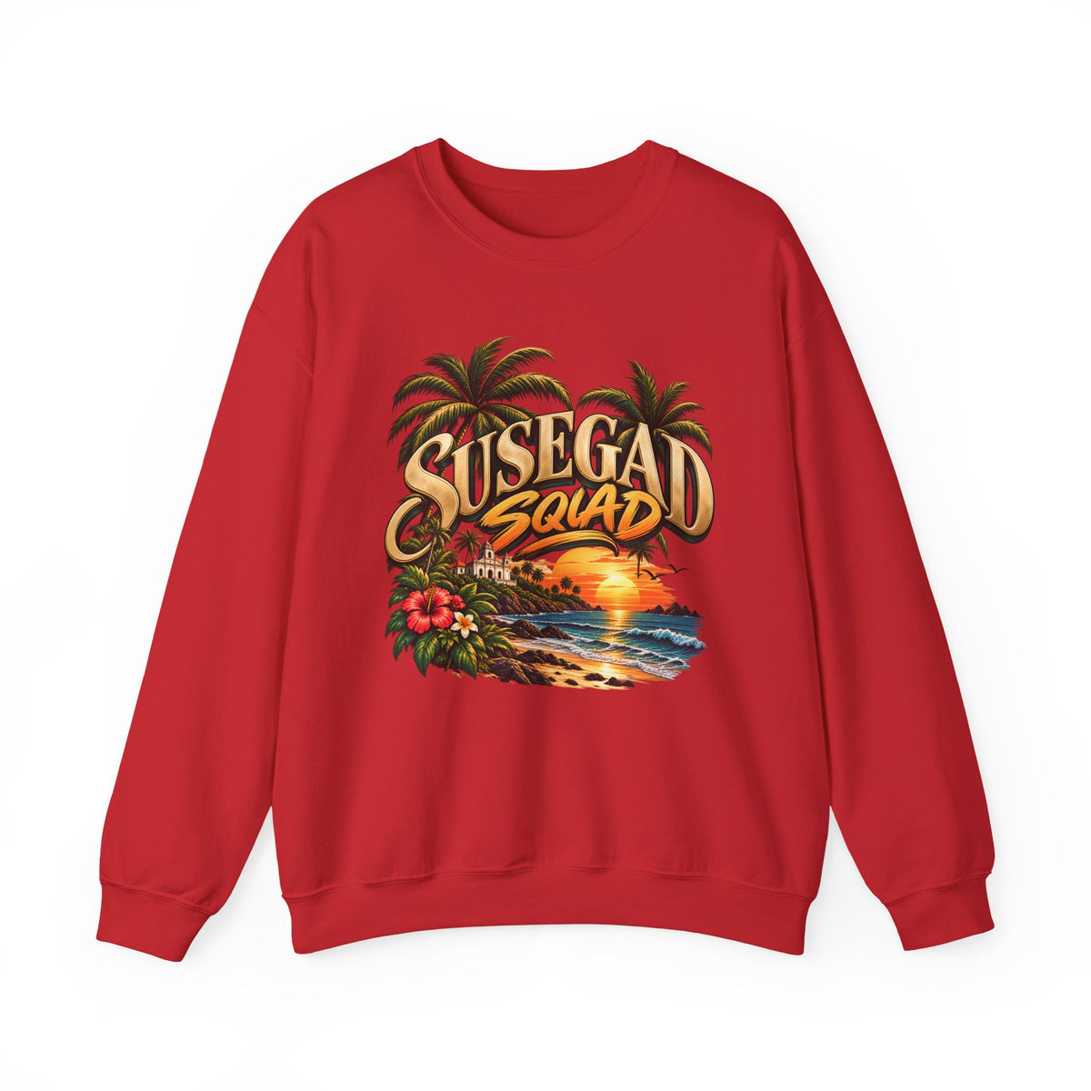 Susegad Squad Tropical Sunset Crewneck Sweatshirt