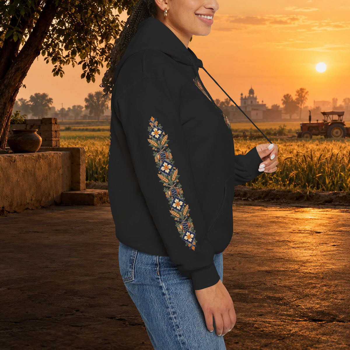 Bohemian Folk Art Drum Hoodie