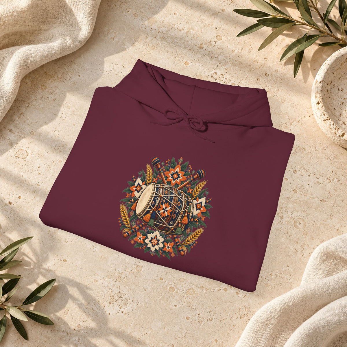 Bohemian Folk Art Drum Hoodie