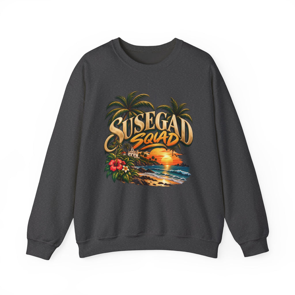 Susegad Squad Tropical Sunset Crewneck Sweatshirt