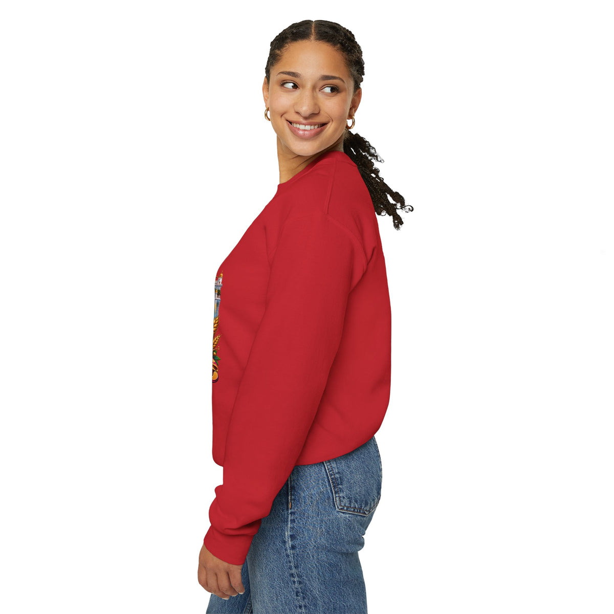 Phulkari-Inspired Floral Crewneck Sweatshirt | Punjabi Art