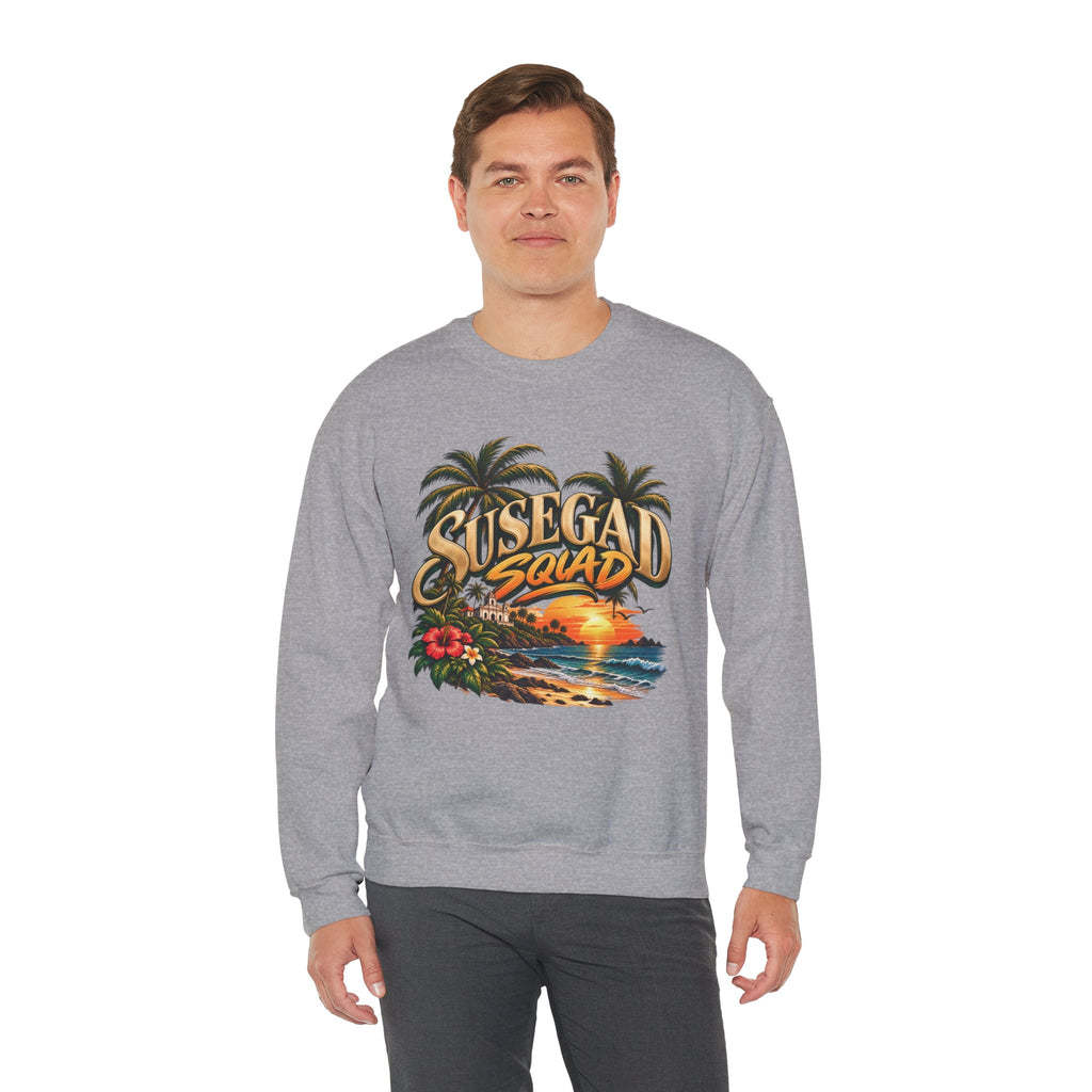 Susegad Squad Tropical Sunset Crewneck Sweatshirt