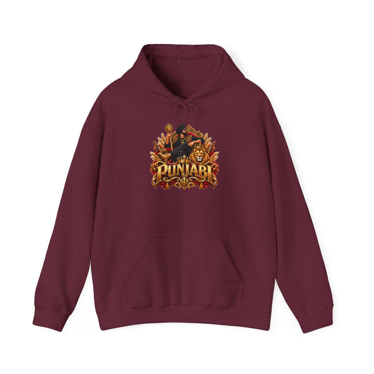 Punjabi Pride Hoodie - Bold Gold Floral Typography Sweatshirt — product image 6