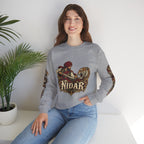 Nidar Courage Does Not Bow Warrior Tiger Crewneck Sweatshirt