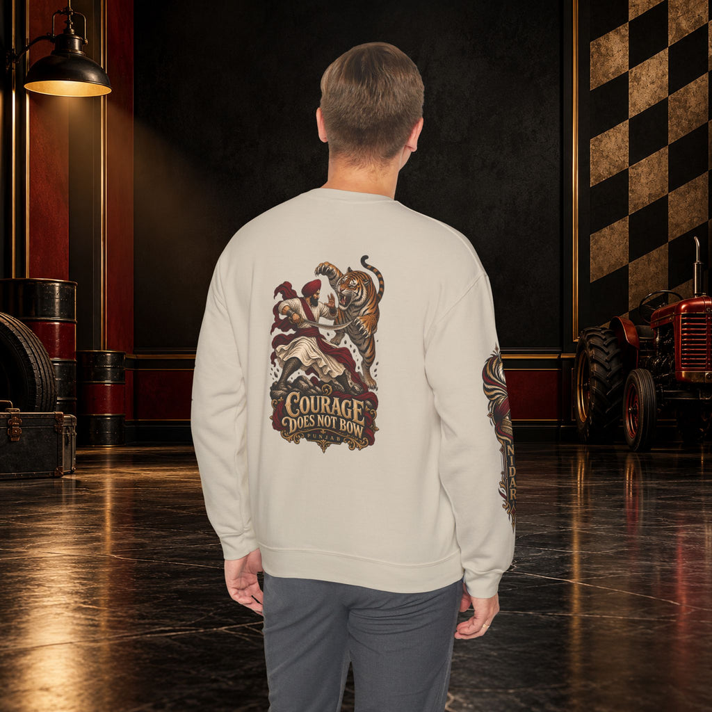 Nidar Courage Does Not Bow Graphic Sweatshirt