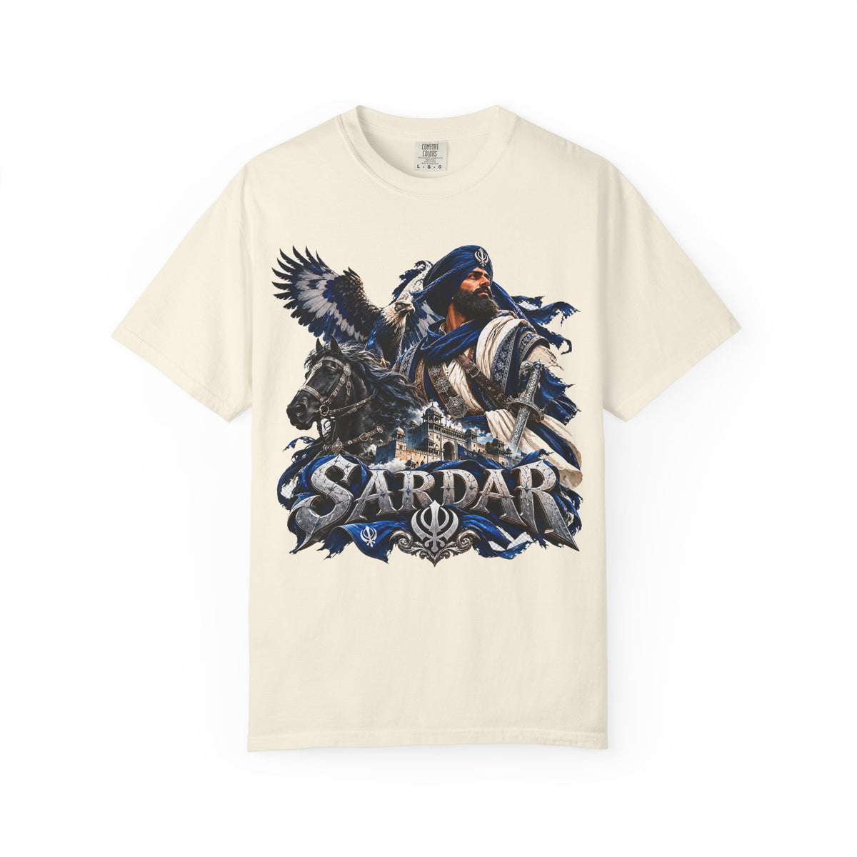 Additional view of Sardar Graphic T-Shirt – Patriotic Sikh Warrior Design (3)