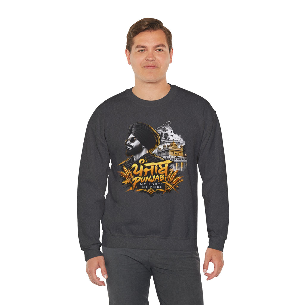 Punjabi Pride Crewneck Sweatshirt — Turban Sikh Heritage Graphic
