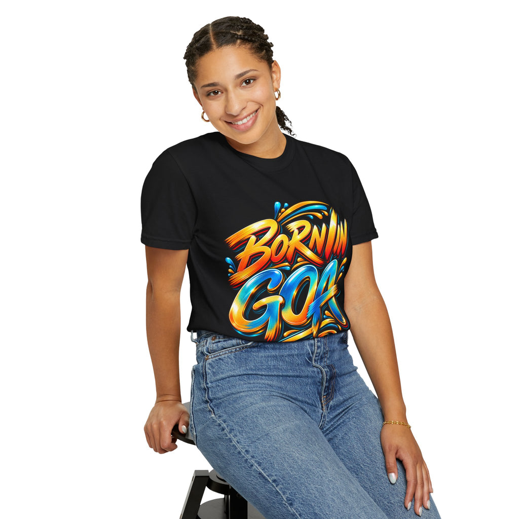 Born in Goa Graphic Tee | Garment-Dyed Cotton T-Shirt