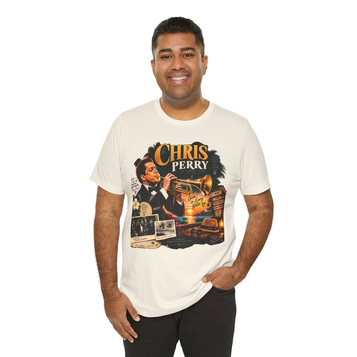 Chris Perry Trumpet Graphic T-Shirt | Retro Music
