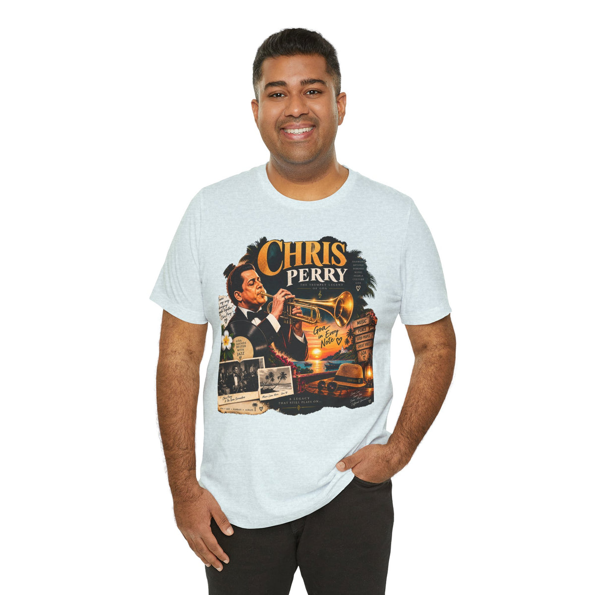 Chris Perry Trumpet Graphic T-Shirt | Retro Music