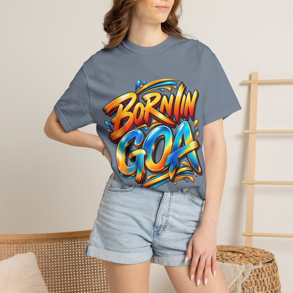 Born in Goa Graphic Tee | Garment-Dyed Cotton T-Shirt