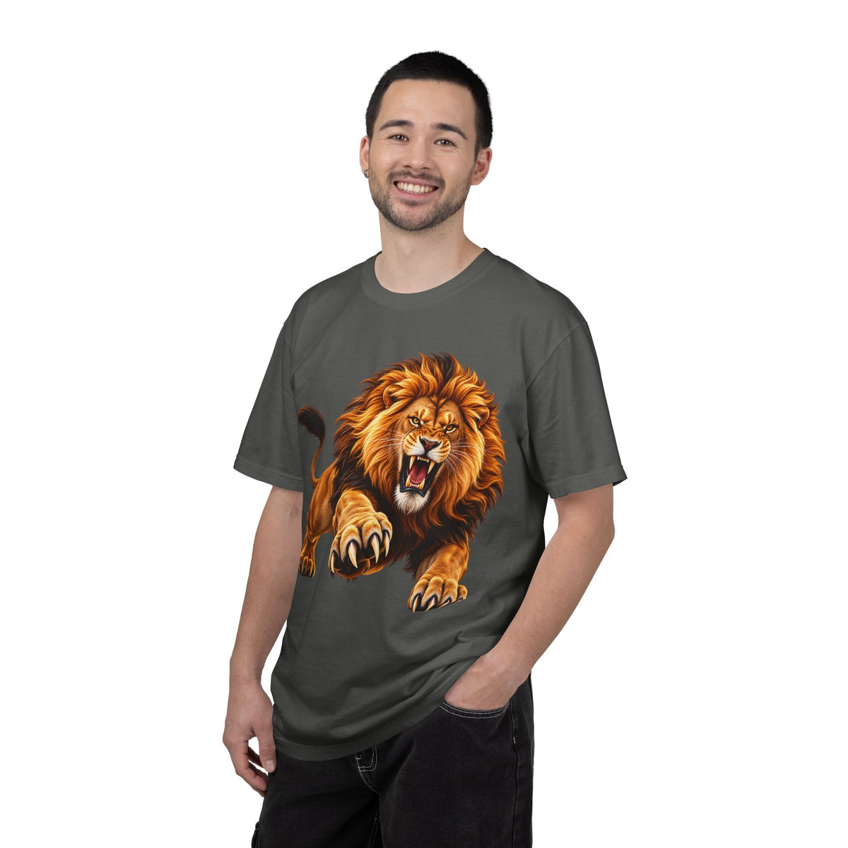 Roaring Lion Graphic T-Shirt — Bold Vintage Animal Tee