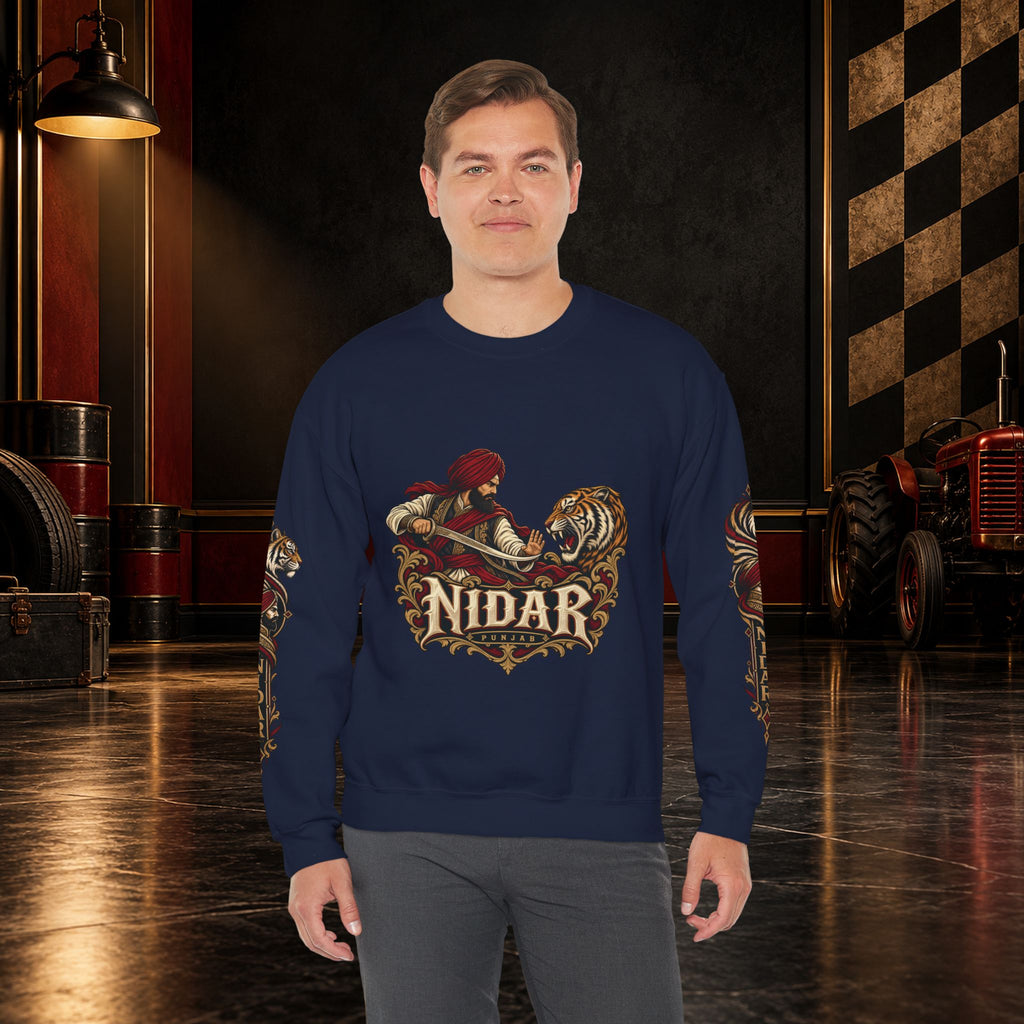 Nidar Courage Does Not Bow Graphic Sweatshirt