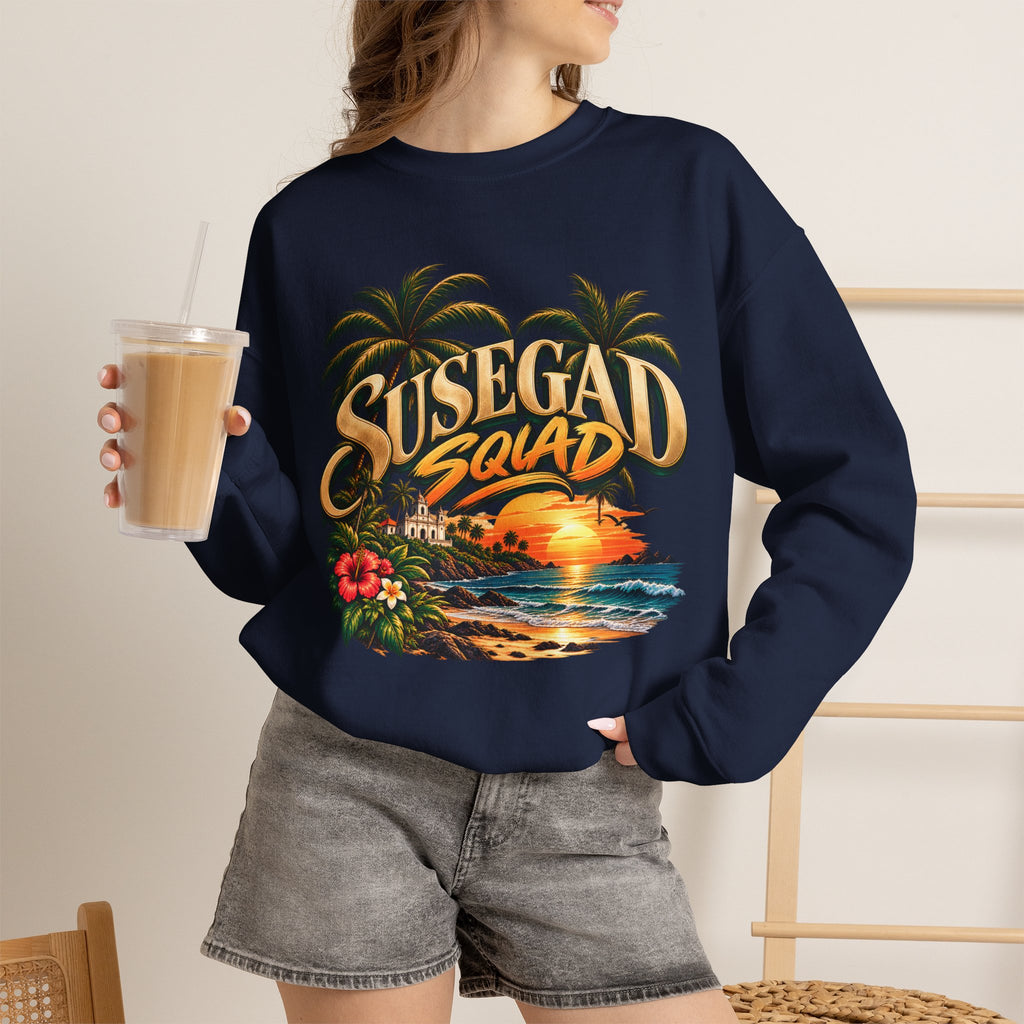 Susegad Squad Tropical Sunset Crewneck Sweatshirt