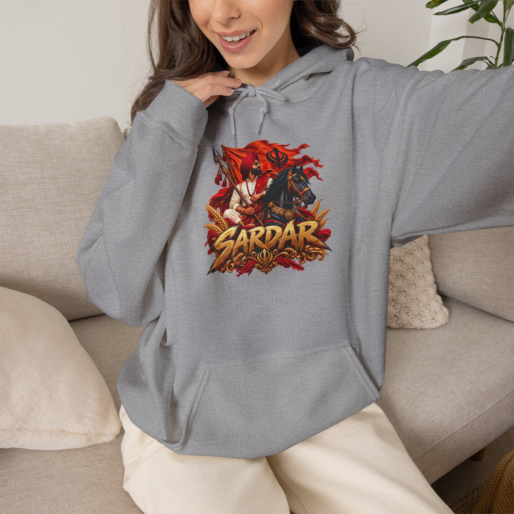 Sardar Retro Fighter Graphic Hoodie | Punjabi Heritage Pullover