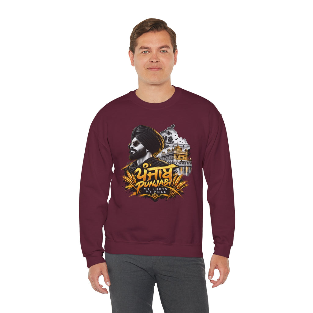 Punjabi Pride Crewneck Sweatshirt — Turban Sikh Heritage Graphic
