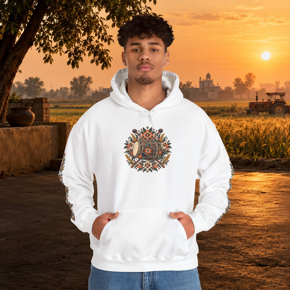Bohemian Folk Art Drum Hoodie