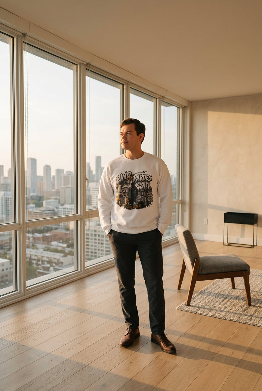 Pind to Pardes Punjabi Diaspora Crewneck Sweatshirt | Travel Art