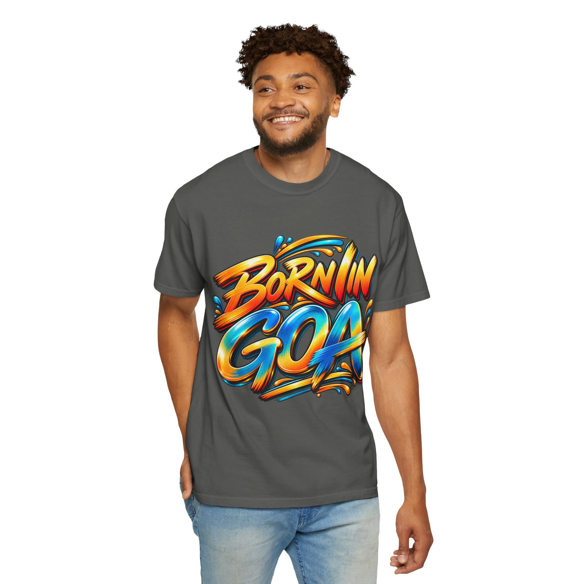 Born in Goa Graphic Tee | Garment-Dyed Cotton T-Shirt
