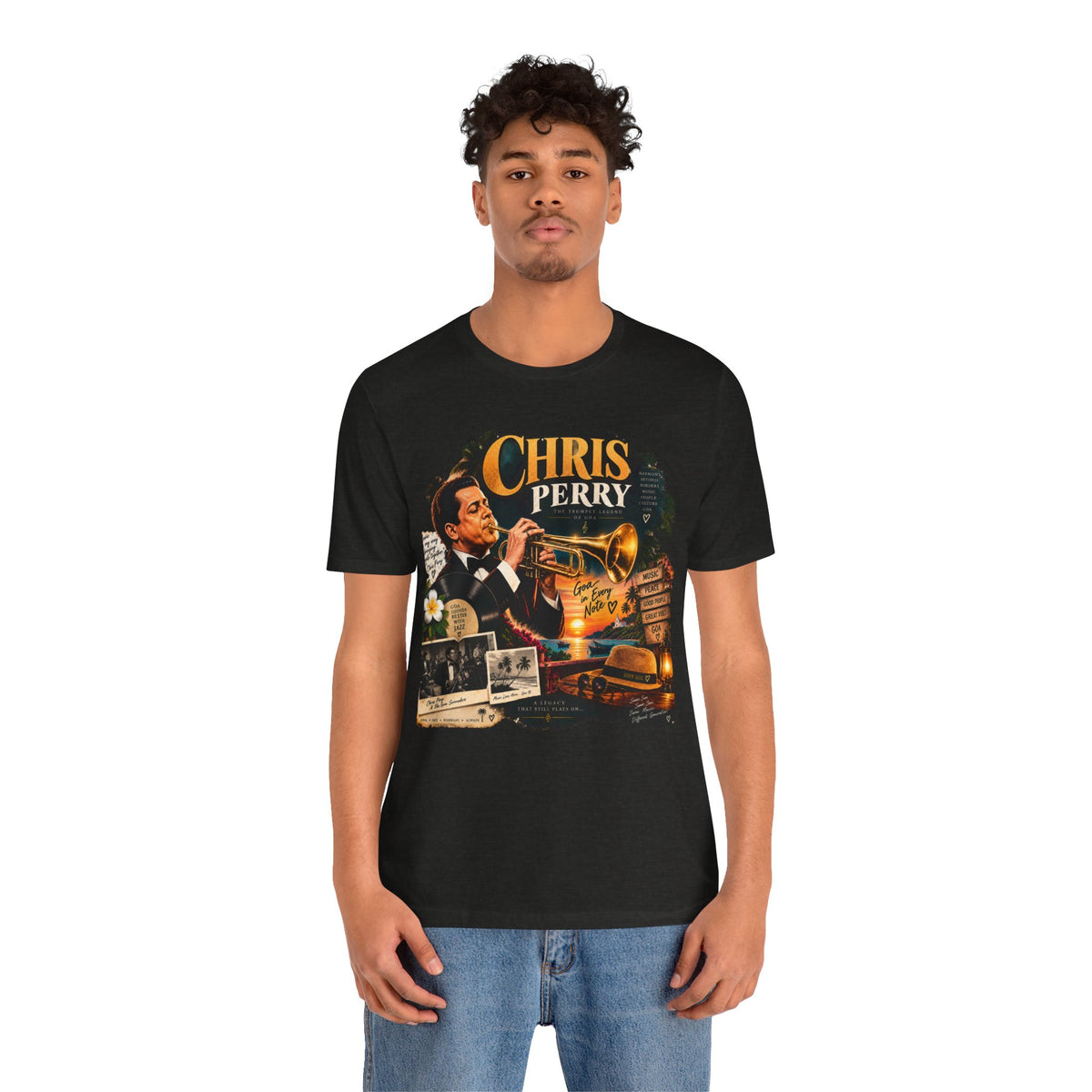 Chris Perry Trumpet Graphic T-Shirt | Retro Music