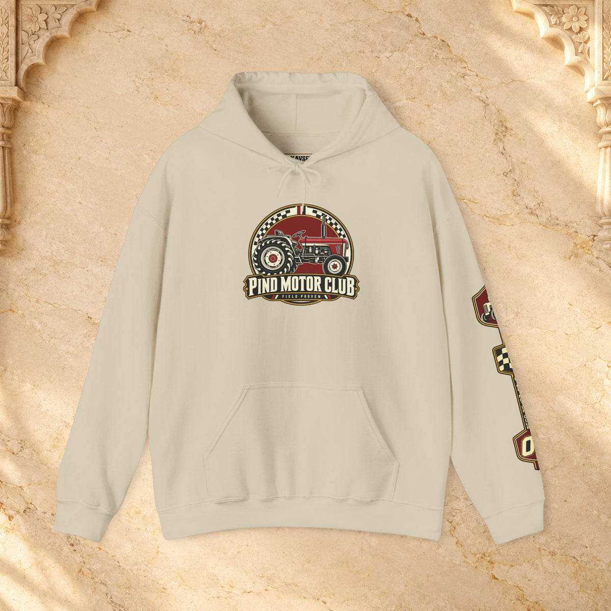 Product gallery view 3 of Pind Motor Club Vintage Tractor Hoodie