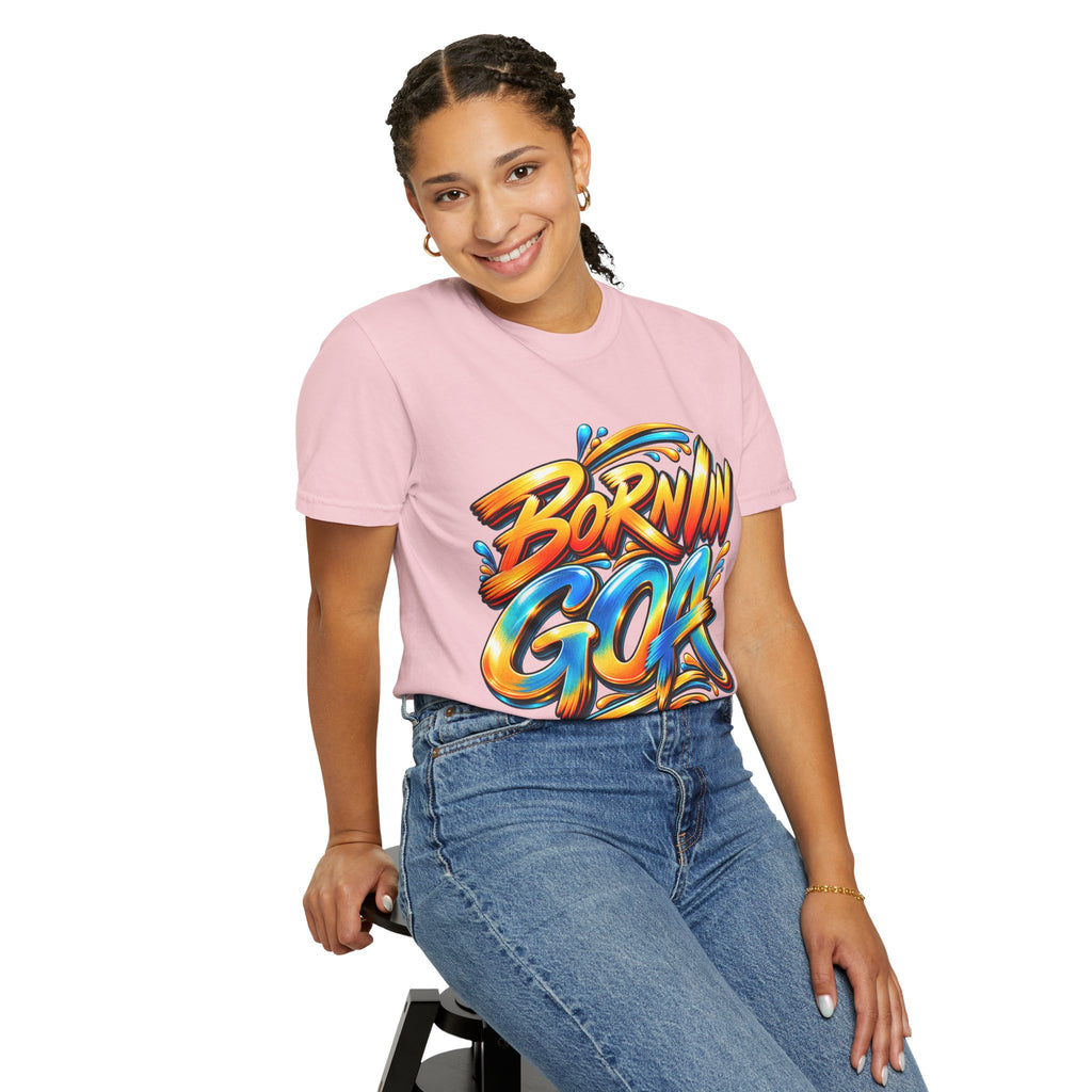 Born in Goa Graphic Tee | Garment-Dyed Cotton T-Shirt