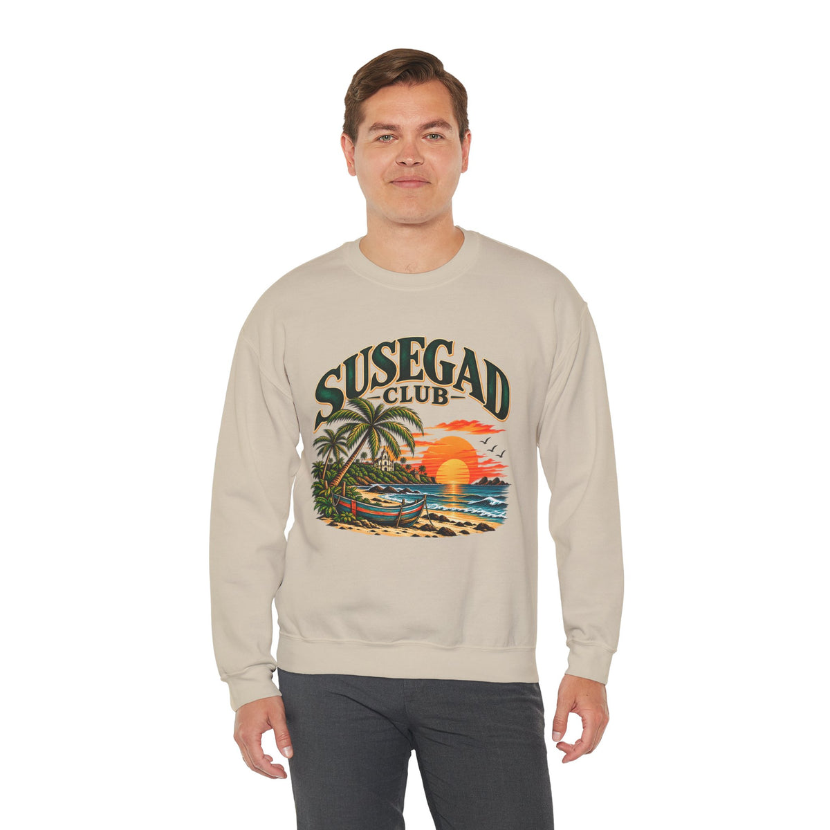 Susegad Club Tropical Sunset Crewneck Sweatshirt