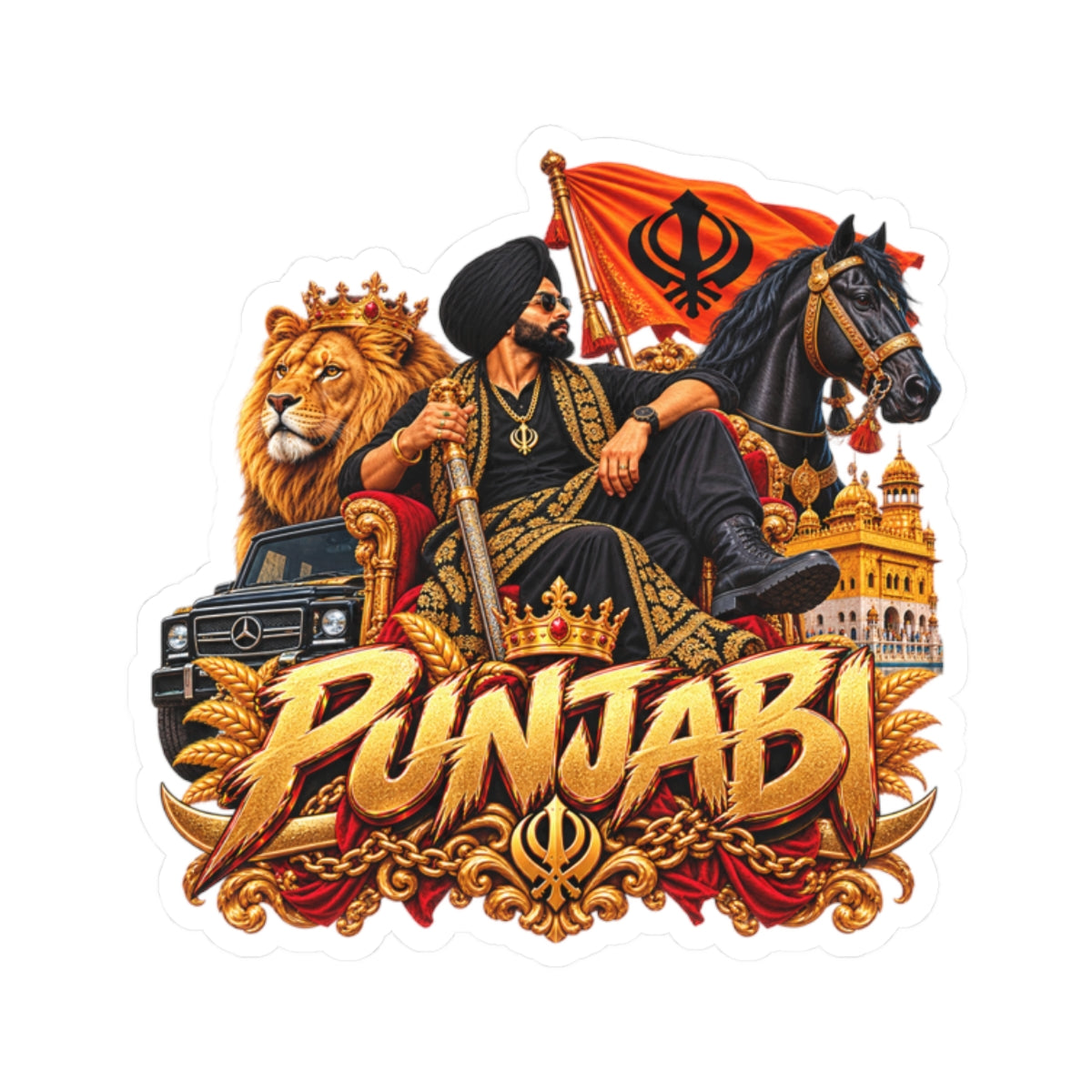 Punjab Sikh Warrior Kiss-Cut Sticker — product image 4