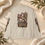Nidar Courage Does Not Bow Warrior Tiger Crewneck Sweatshirt