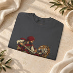 Nidar Courage Does Not Bow Warrior Tiger Crewneck Sweatshirt