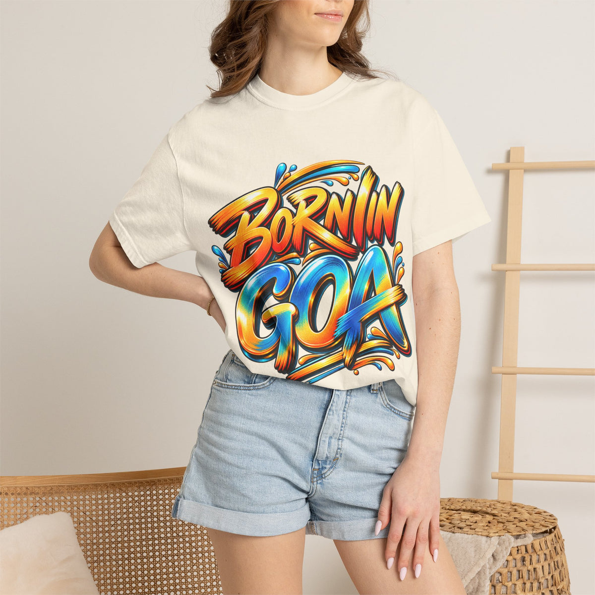 Born in Goa Graphic Tee | Garment-Dyed Cotton T-Shirt