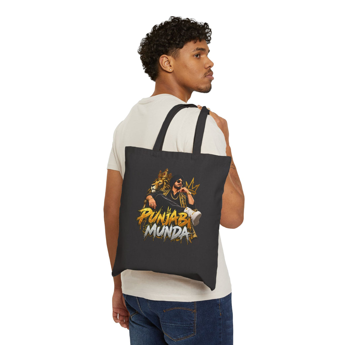 Punjabi Munda Graphic Cotton Canvas Tote Bag — product image 5
