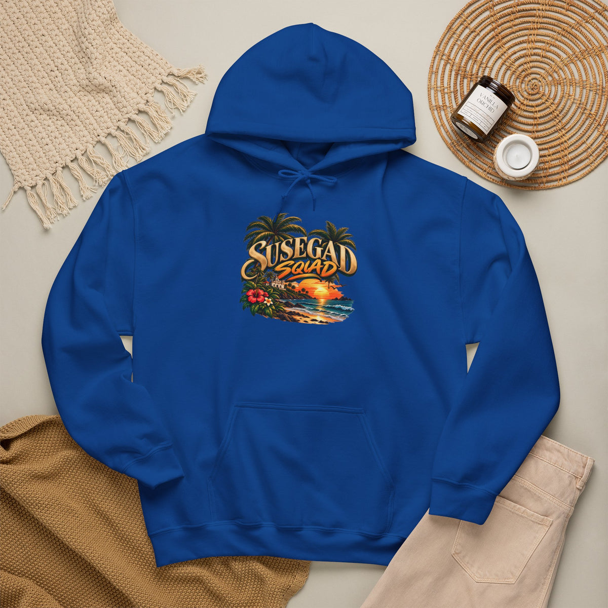 Susegad Squad Hoodie | Tropical Goan Sunset Graphic
