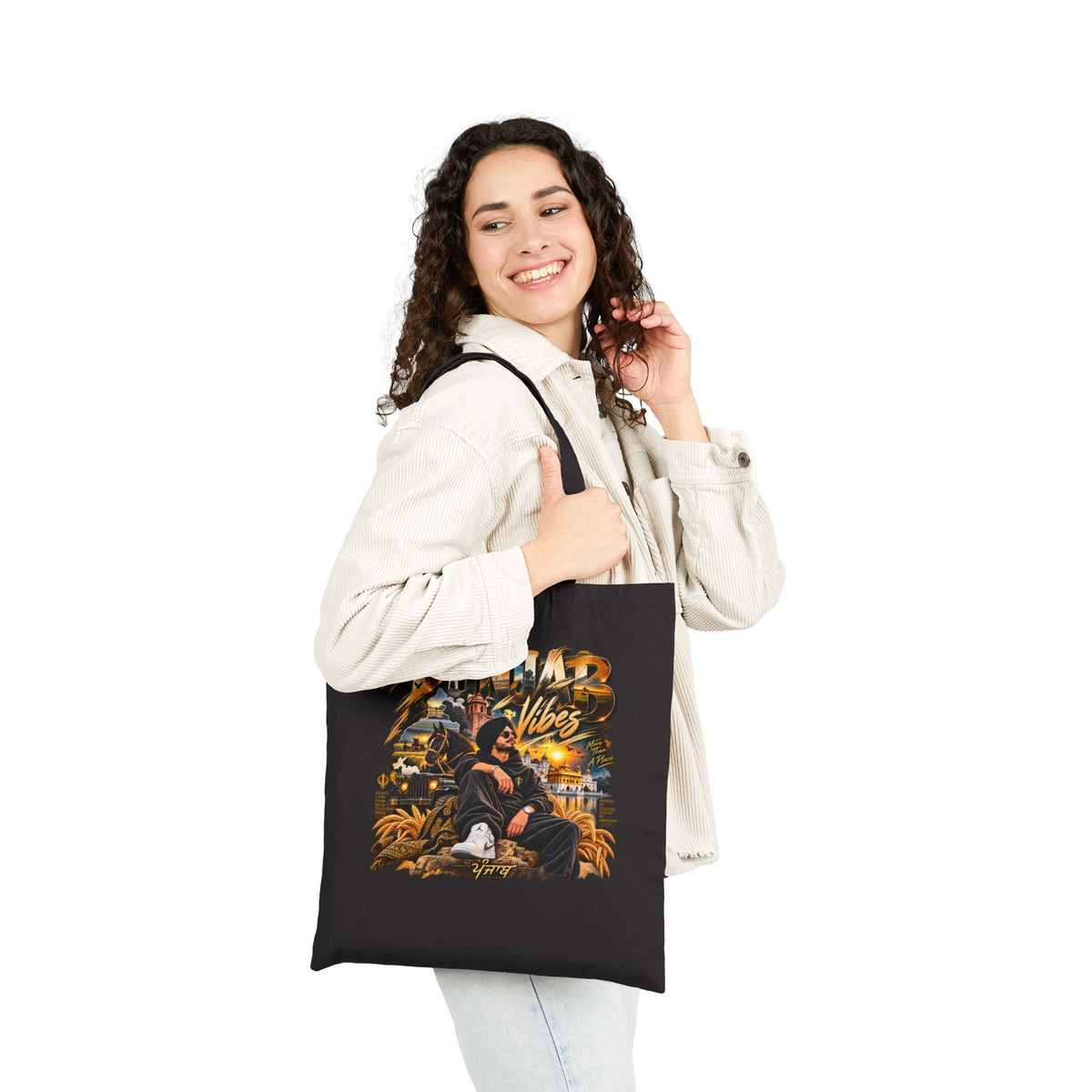 Summer Vibes Graphic Cotton Canvas Tote Bag