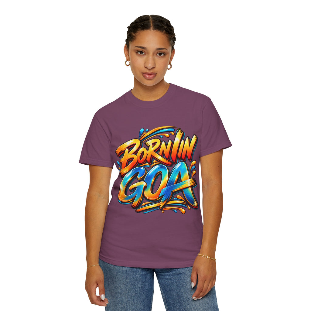 Born in Goa Graphic Tee | Garment-Dyed Cotton T-Shirt