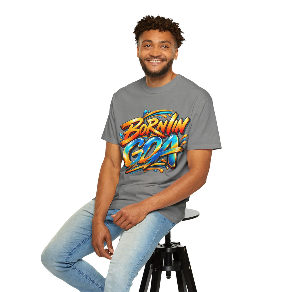 Born in Goa Graphic Tee | Garment-Dyed Cotton T-Shirt