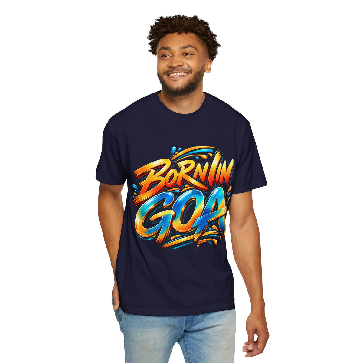 Born in Goa Graphic Tee | Garment-Dyed Cotton T-Shirt