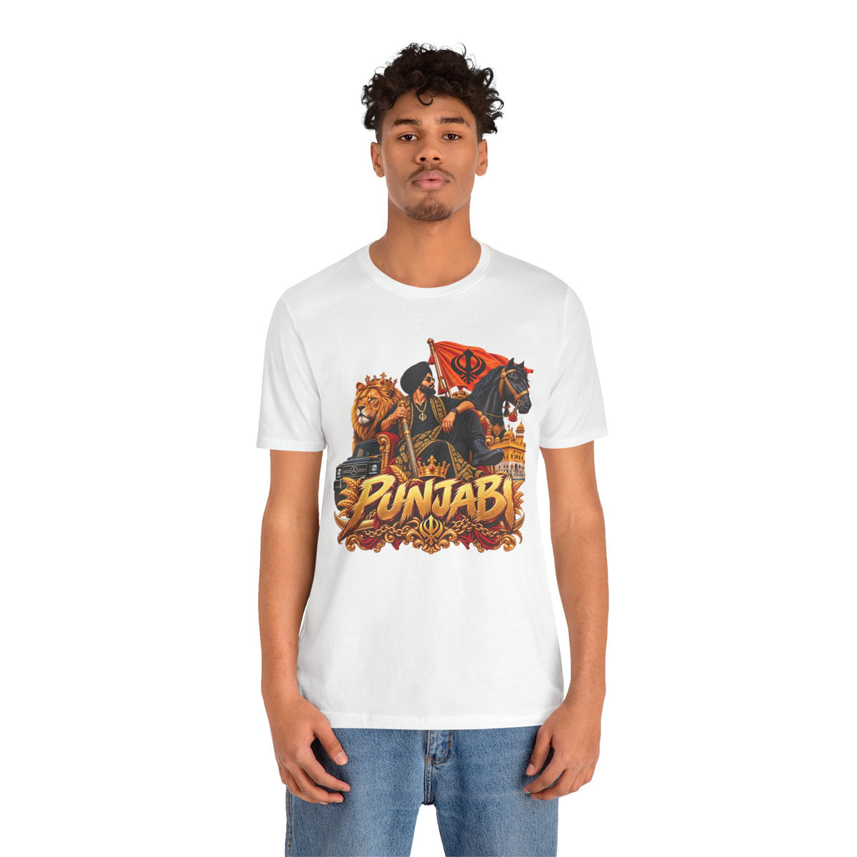 Punjabi Pride Tee — Bold Lion & Khanda Graphic T‑Shirt