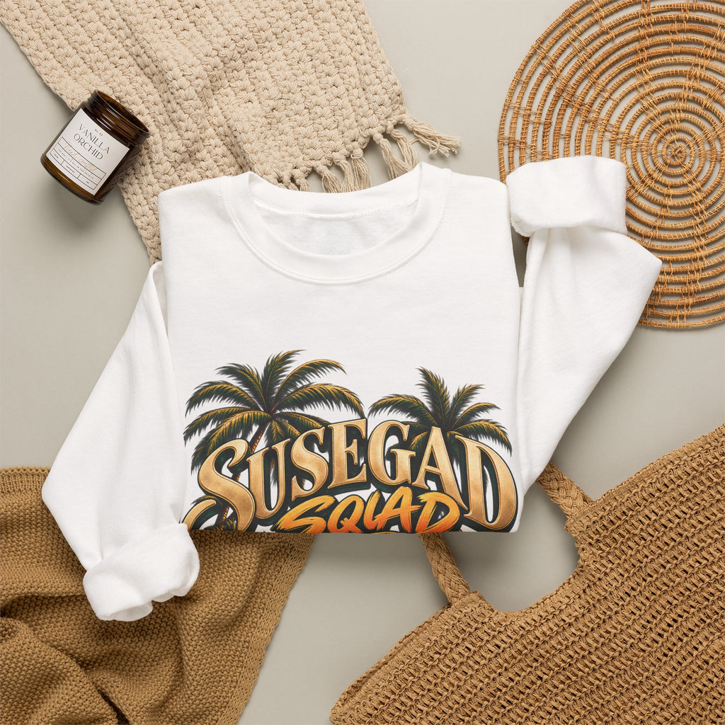 Susegad Squad Tropical Sunset Crewneck Sweatshirt