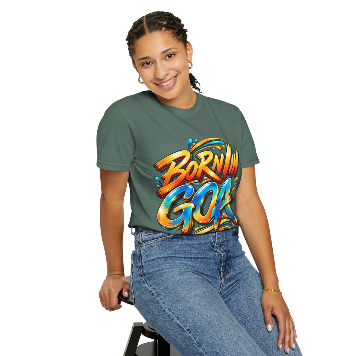 Born in Goa Graphic Tee | Garment-Dyed Cotton T-Shirt