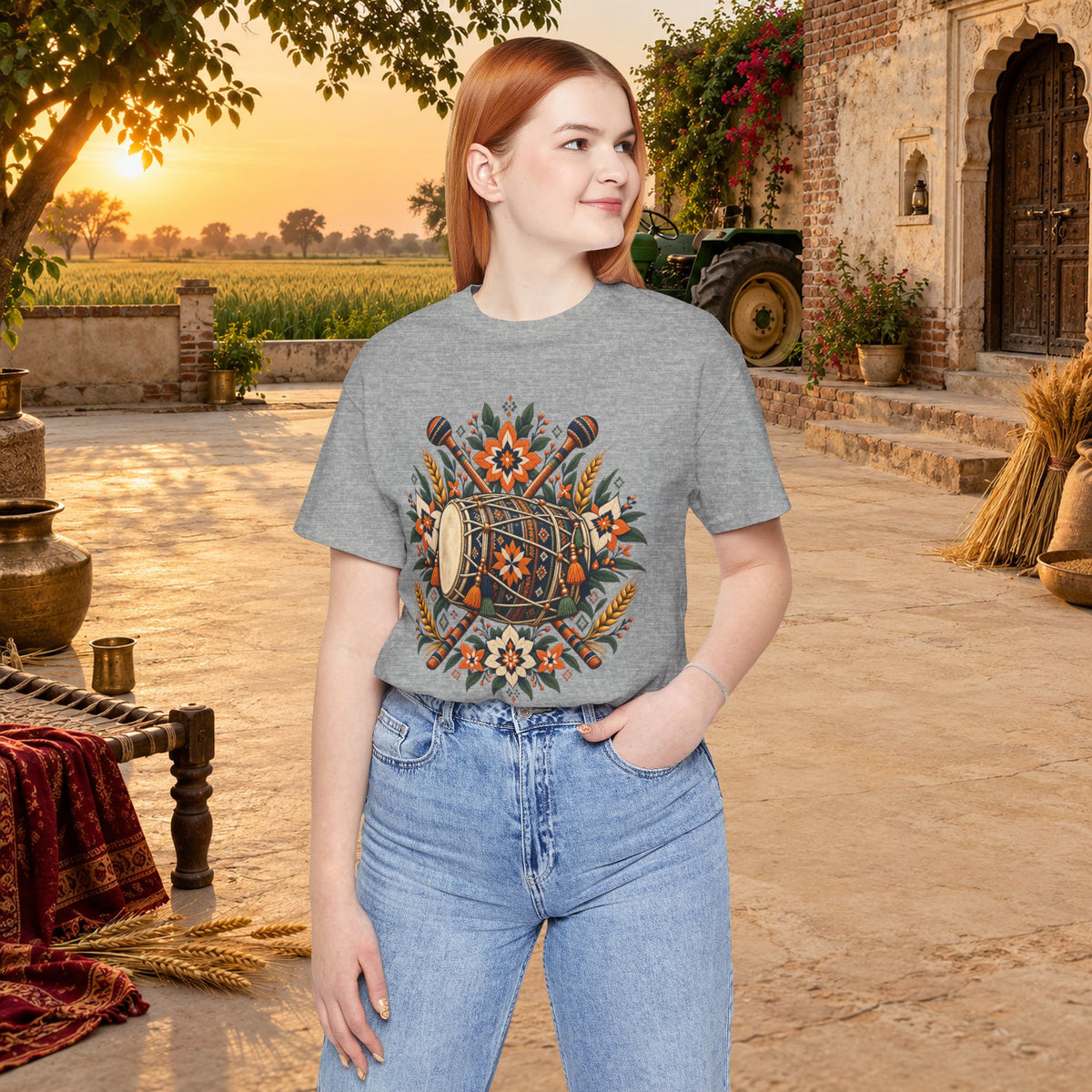 Boho Folk Drum Mandala T-Shirt