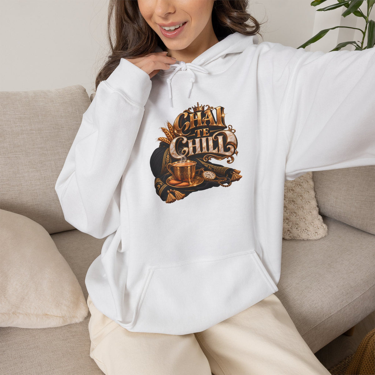 The Chill Coffee Graphic Hoodie | Autumn Leaves Pullover