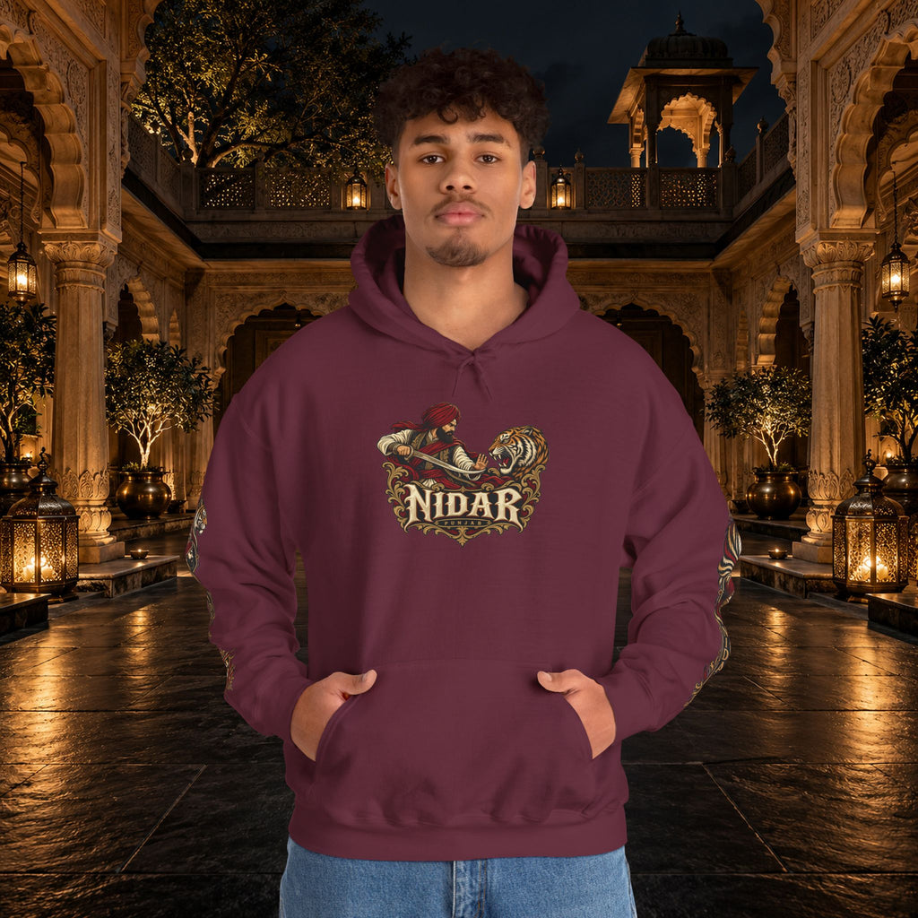 NIDAR Tiger and Bear Graphic Hoodie